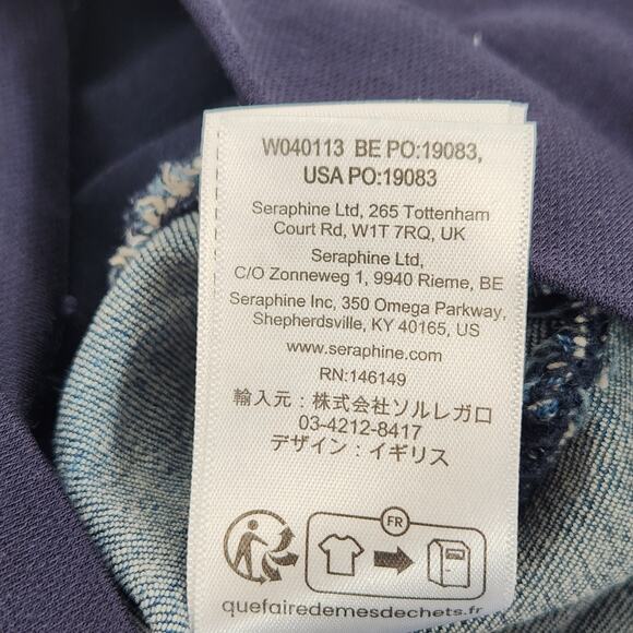 Seraphine Maternity Straight Leg Jeans Belly Panel Denim Size 2 Medium Wash Luxe - Picture 6 of 9